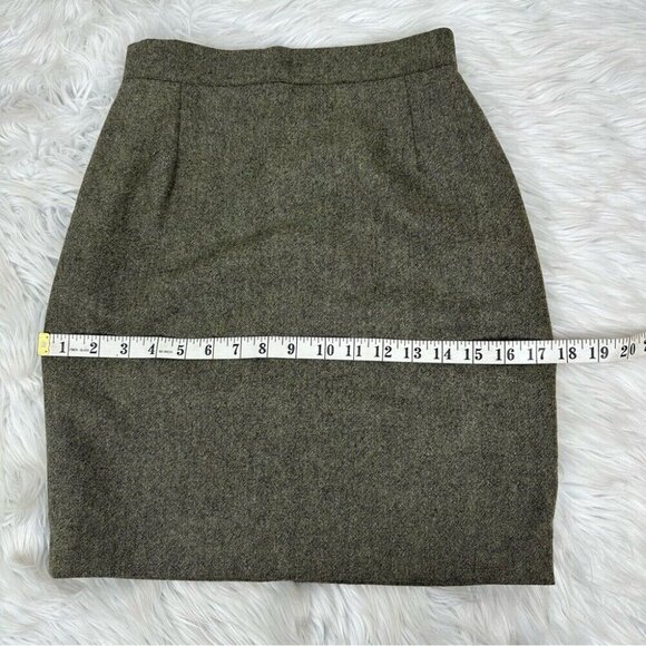 Fendi Women's Green Tweed Designer Virgin Wool Career Pencil Skirt FR38/W25 - Picture 15 of 15